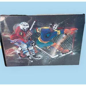 Shot and Goal Terry Rose Art Sports Hockey Puzzle 1100 Piece Poster Size 24x36"